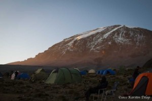 tents on mountain summit